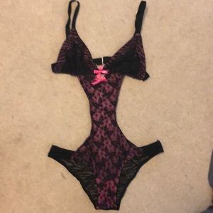 Victoria's Secret pink and black teddy